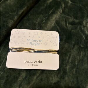 Pura Vida "Future So Bright" Friendship Bracelet Set - Blue & Gold